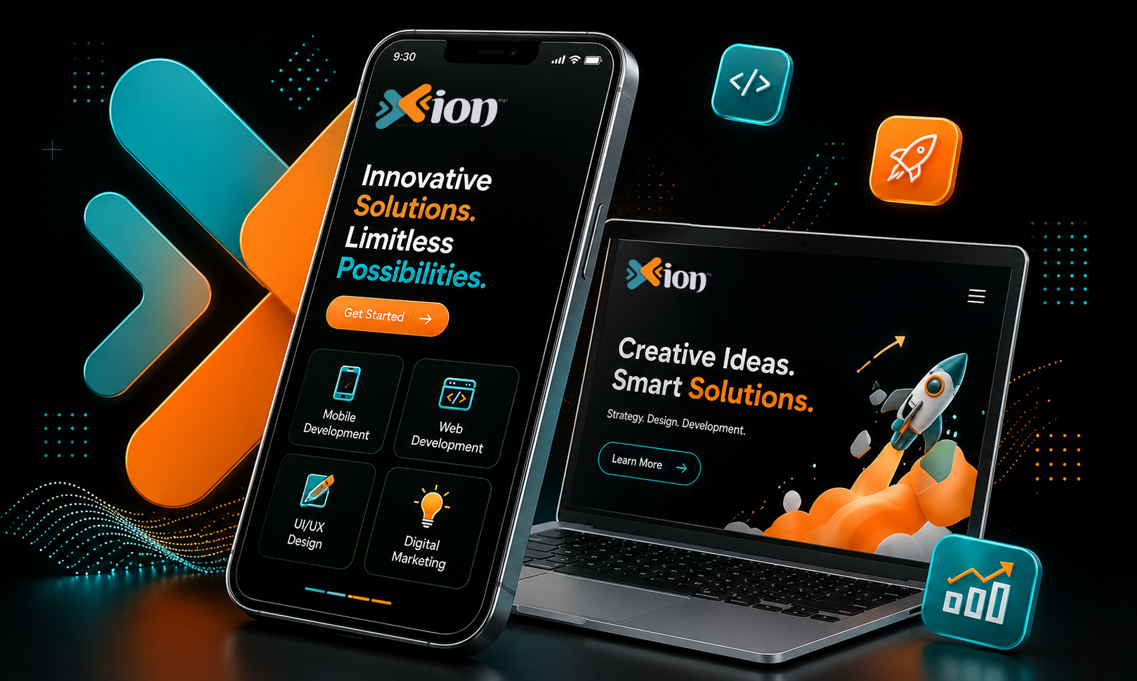 Xion Digi App Mockup Dark